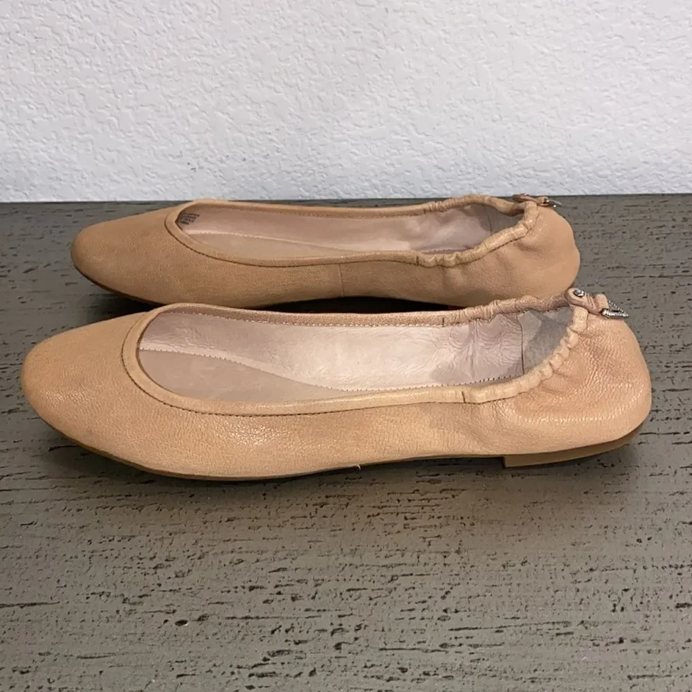 New Gianni Bini Kayson Leather Flats Pink Marble